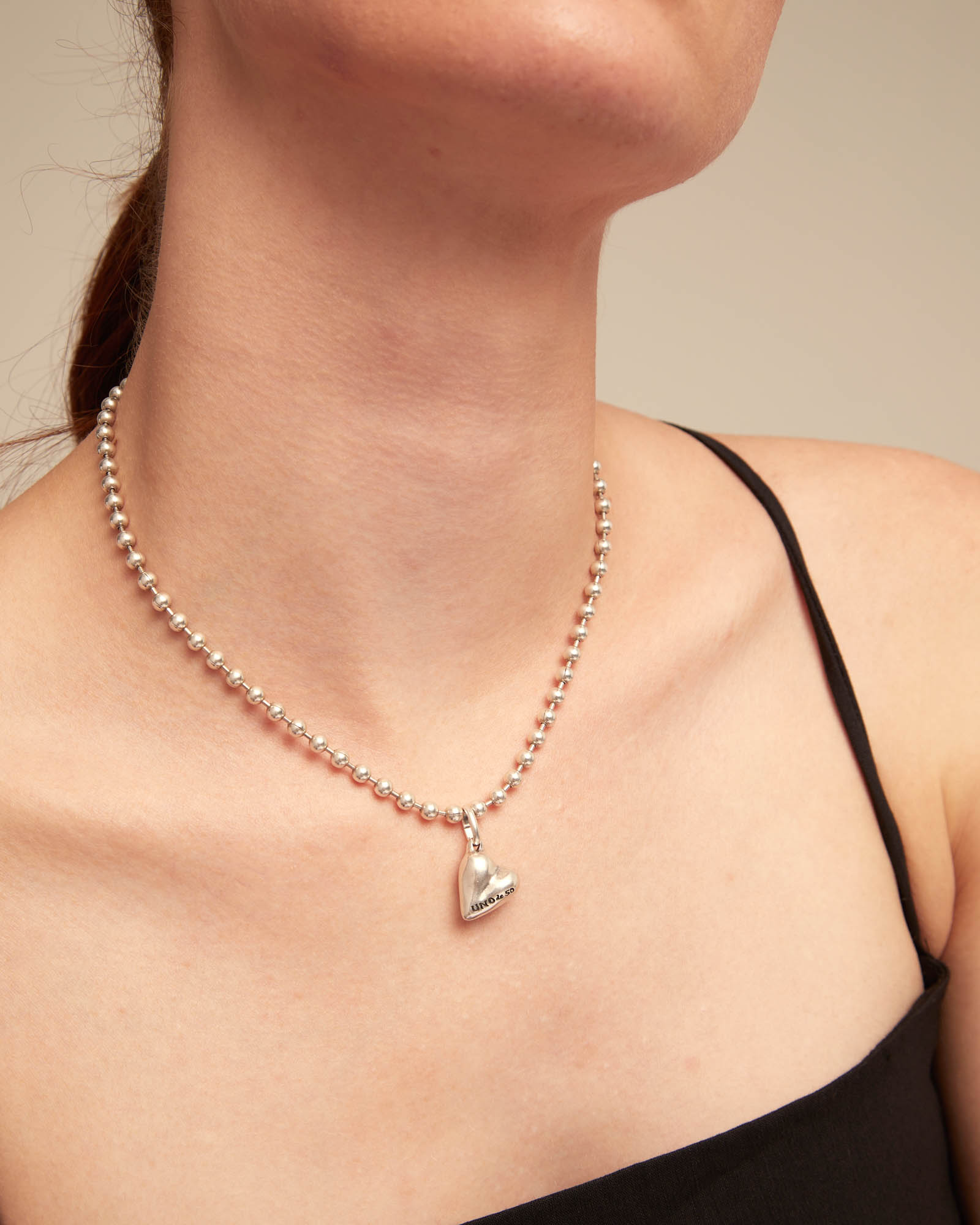 Heart shaped charm, Silver, large thumbnail