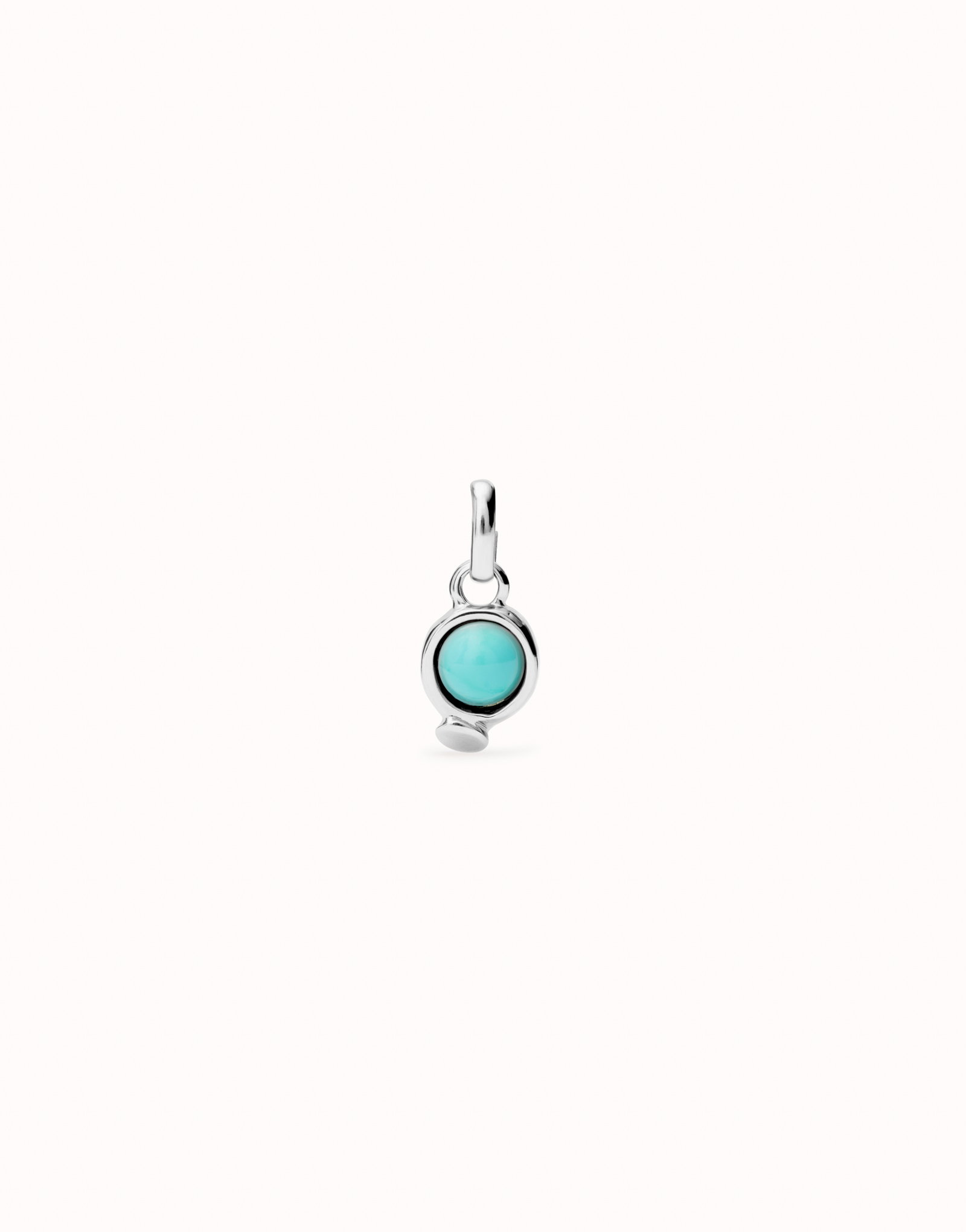Charm with red stone, Silver, large thumbnail