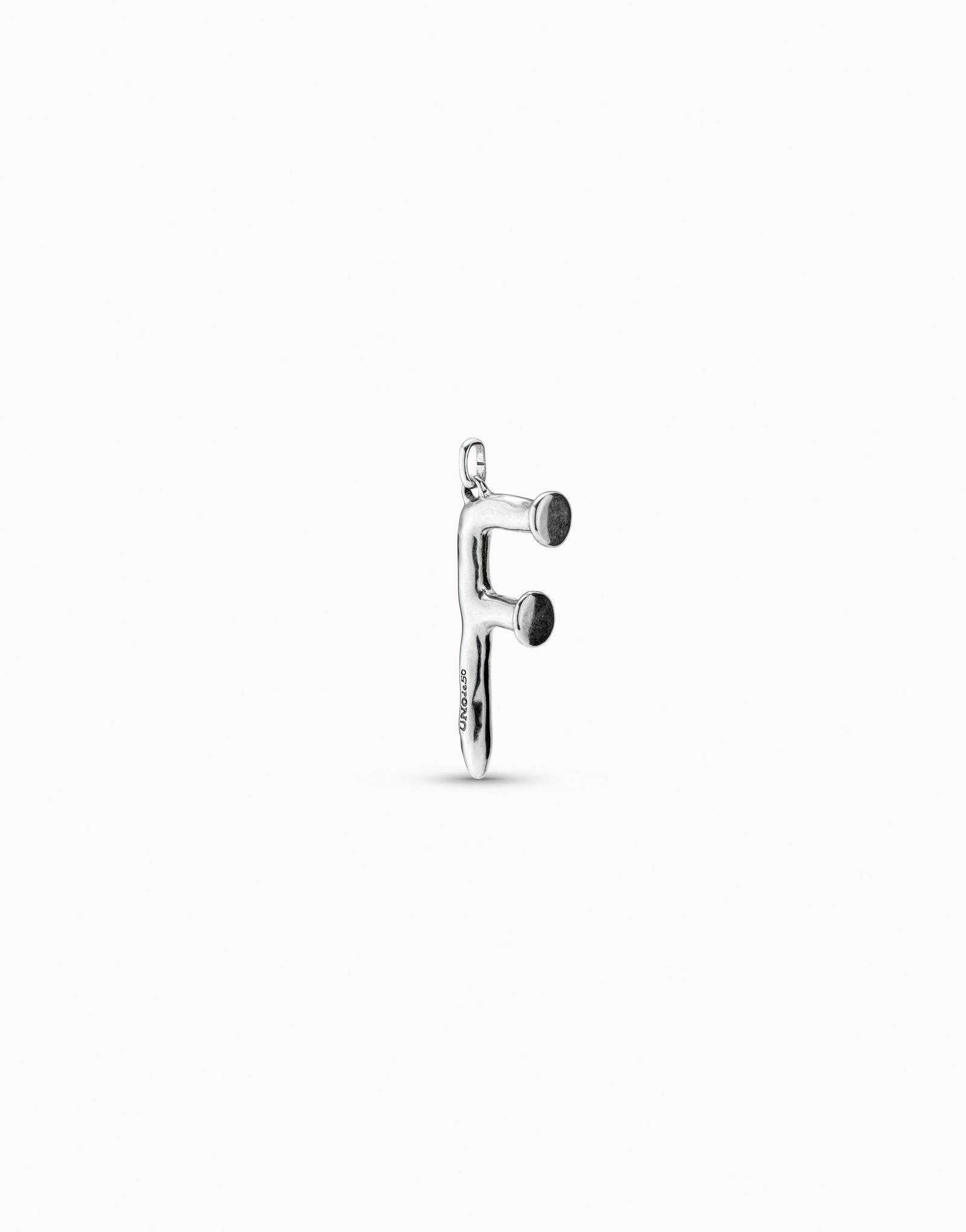 Large F initial charm, Silver, large thumbnail