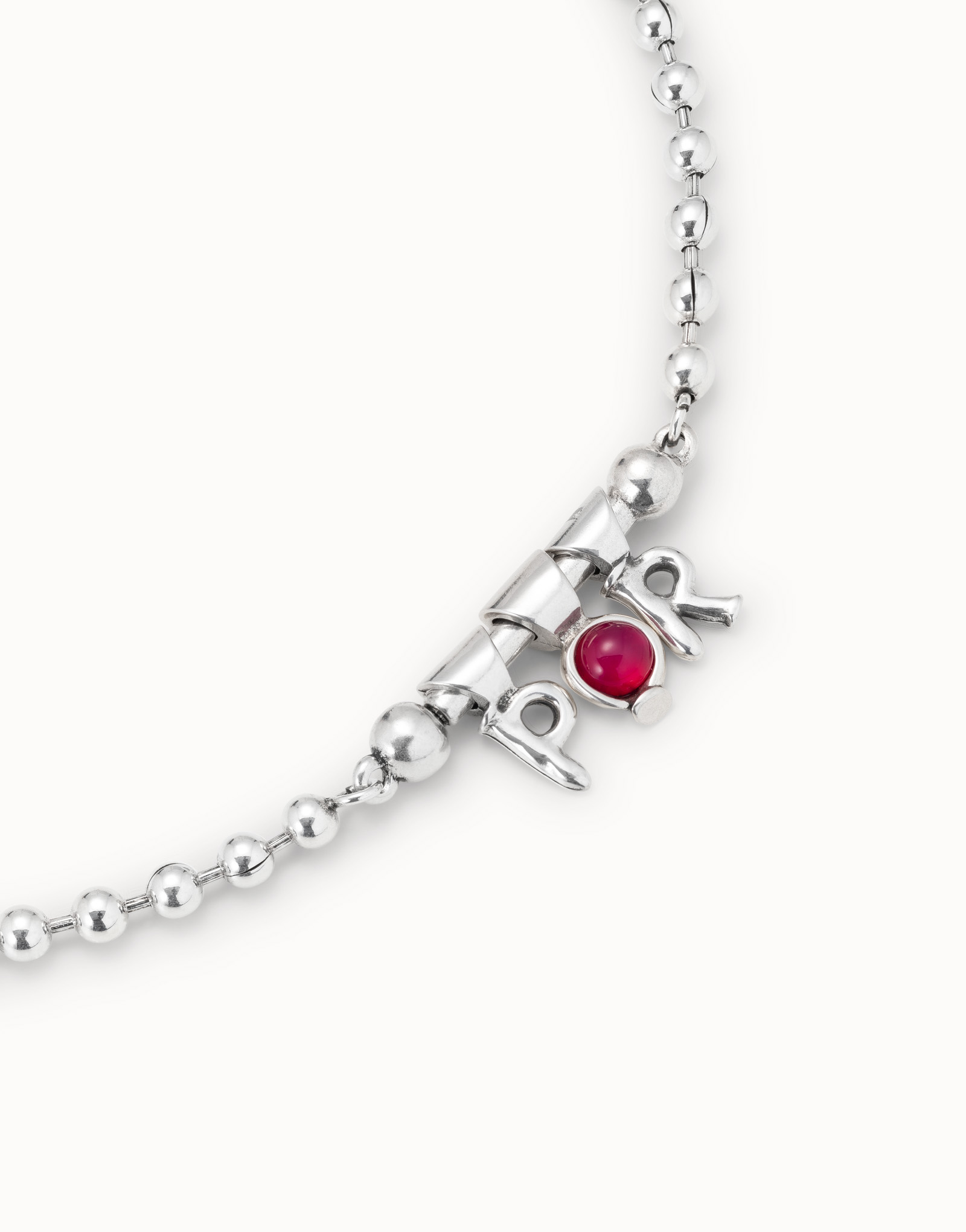 Charm with Agate stone, Silver, large thumbnail