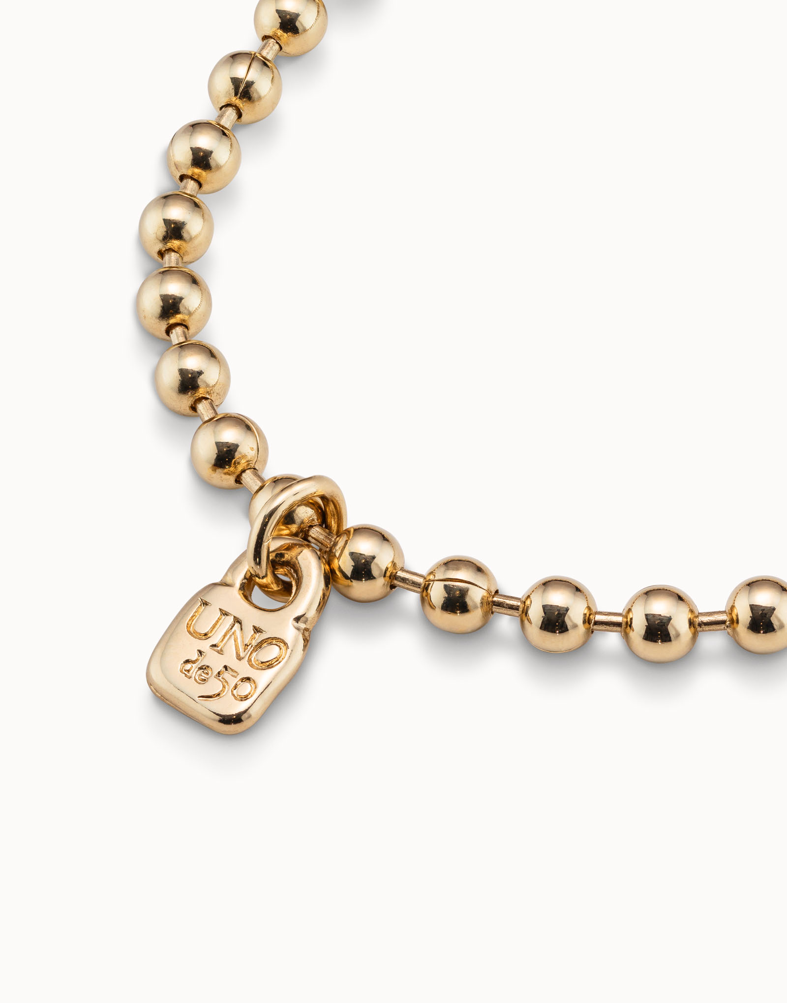 Beaded charm bracelet, Golden, large thumbnail
