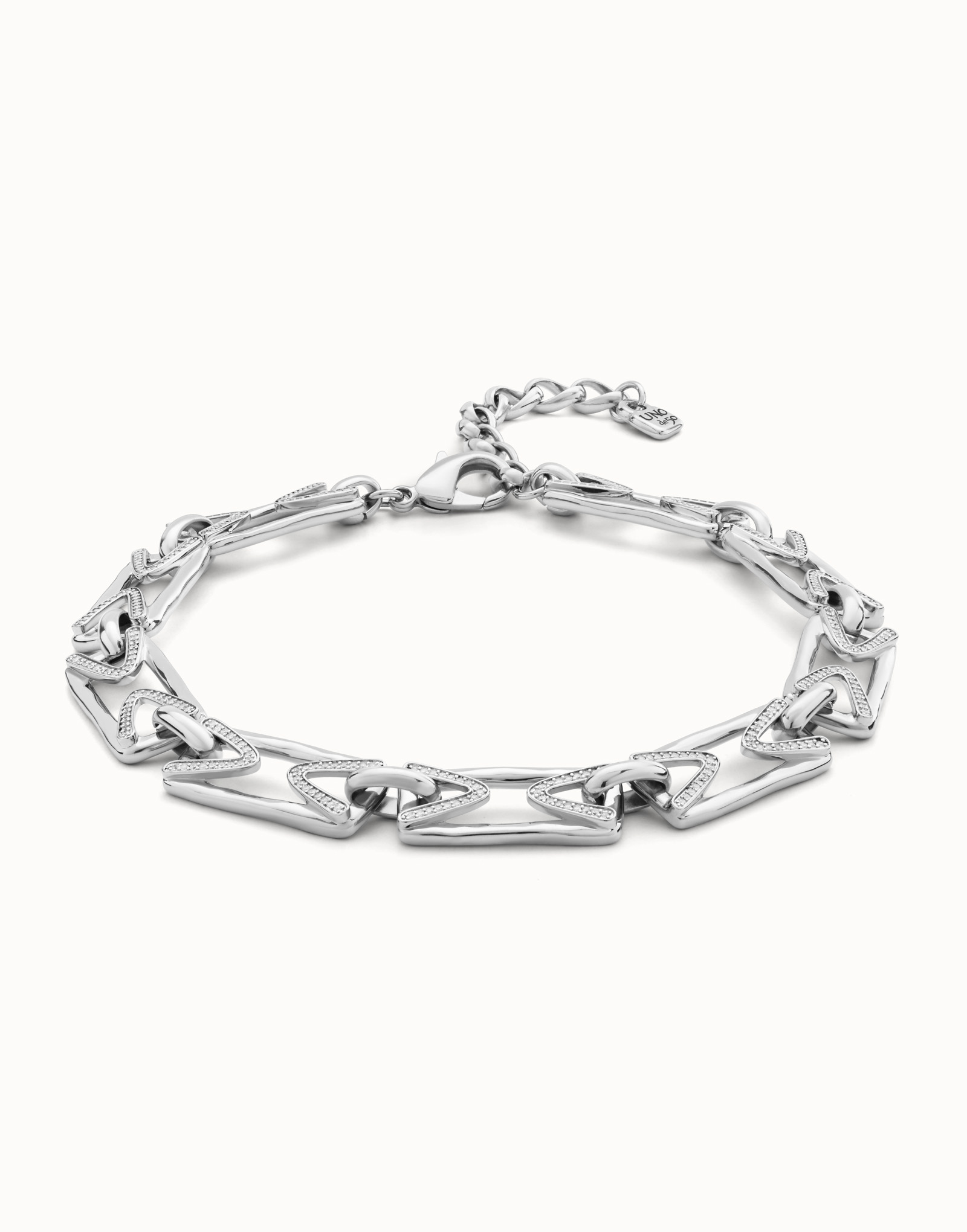 Collier blue plaqué argent avec doubles chaîne à cristaux bleus, Argent, large thumbnail