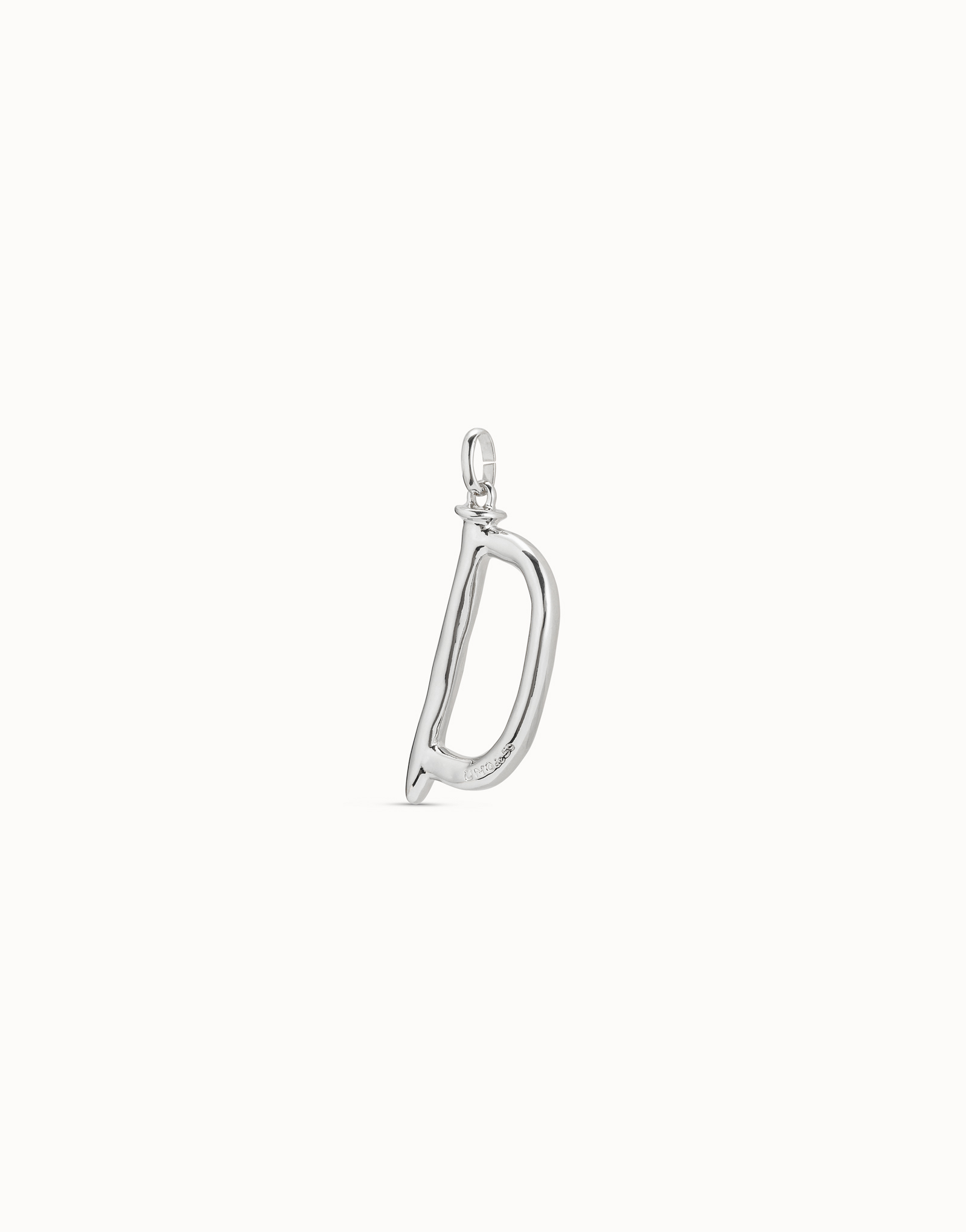 Large D initial charm, Silver, large thumbnail