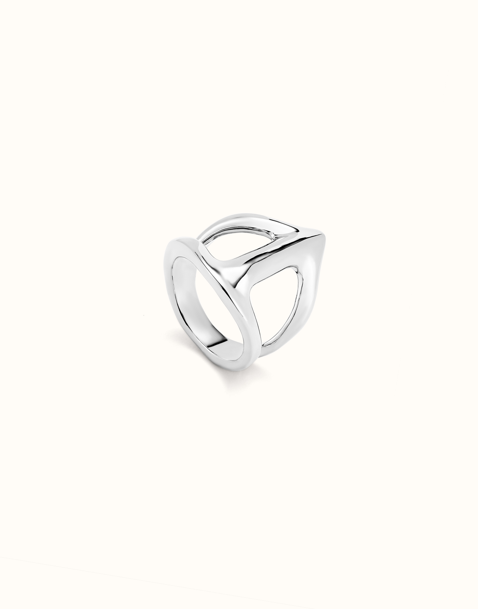 Manta ray-shaped ring, Silver, large thumbnail