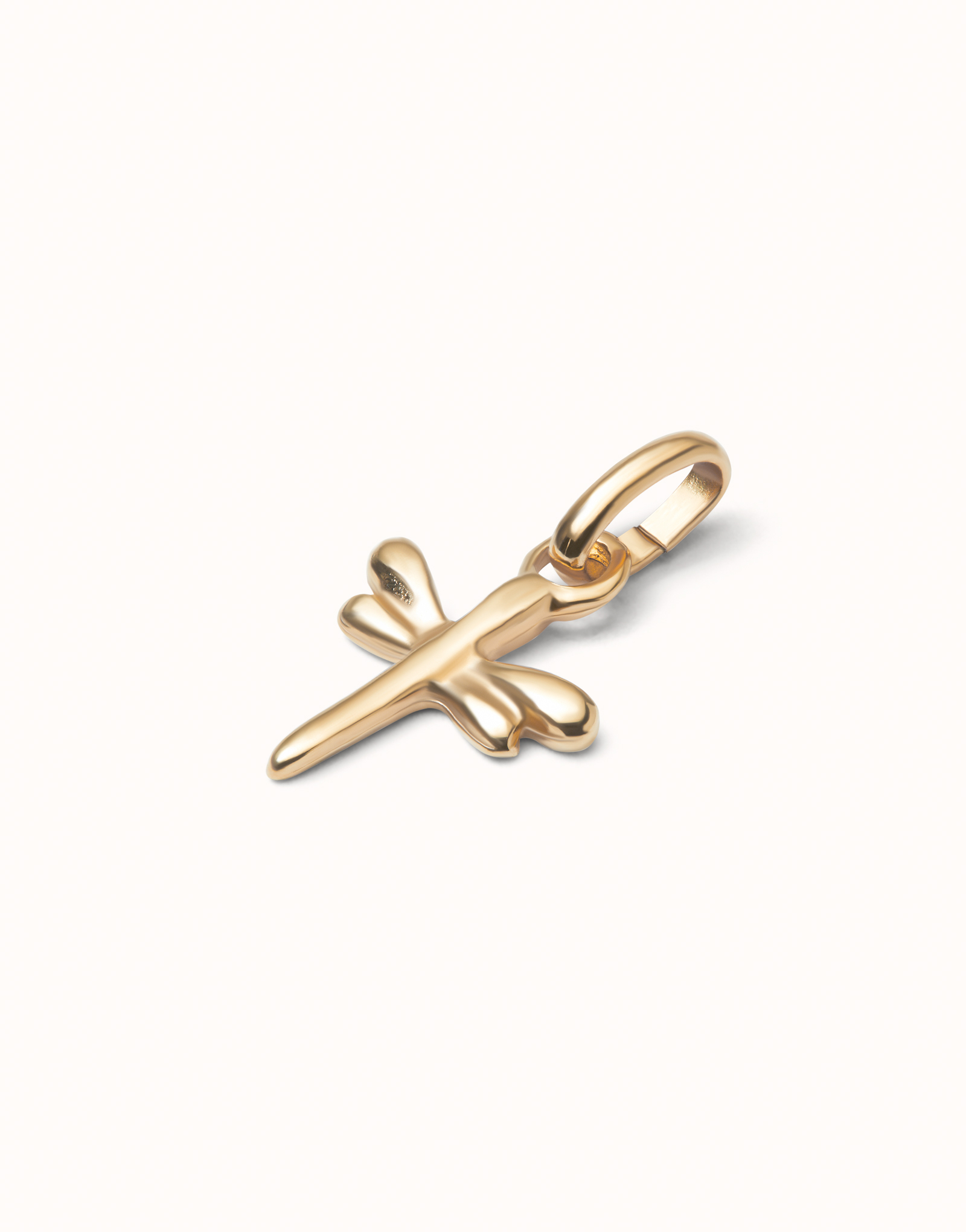 Dragonfly-shaped charm, Golden, large thumbnail
