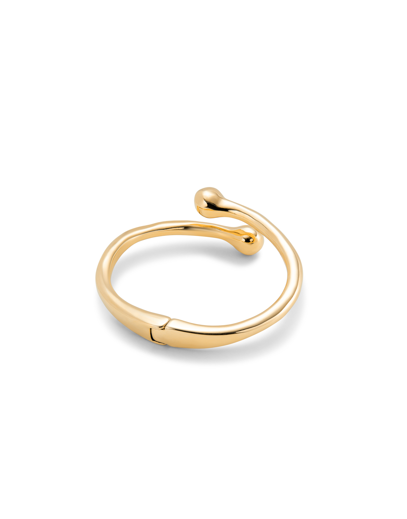 Bangle bracelet with inner spring, Golden, large thumbnail