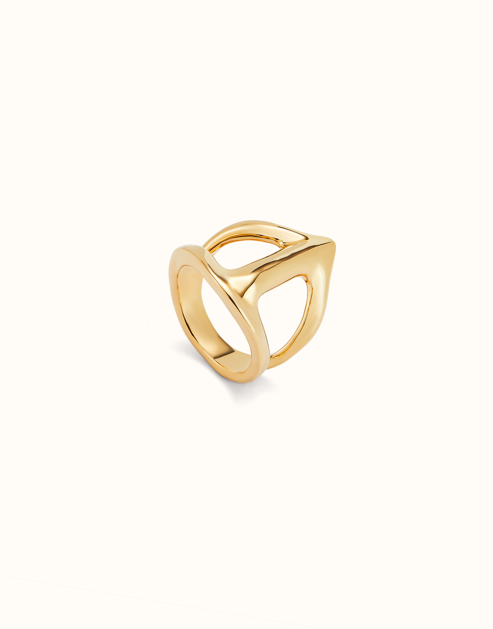 Manta ray-shaped ring, Golden, large thumbnail