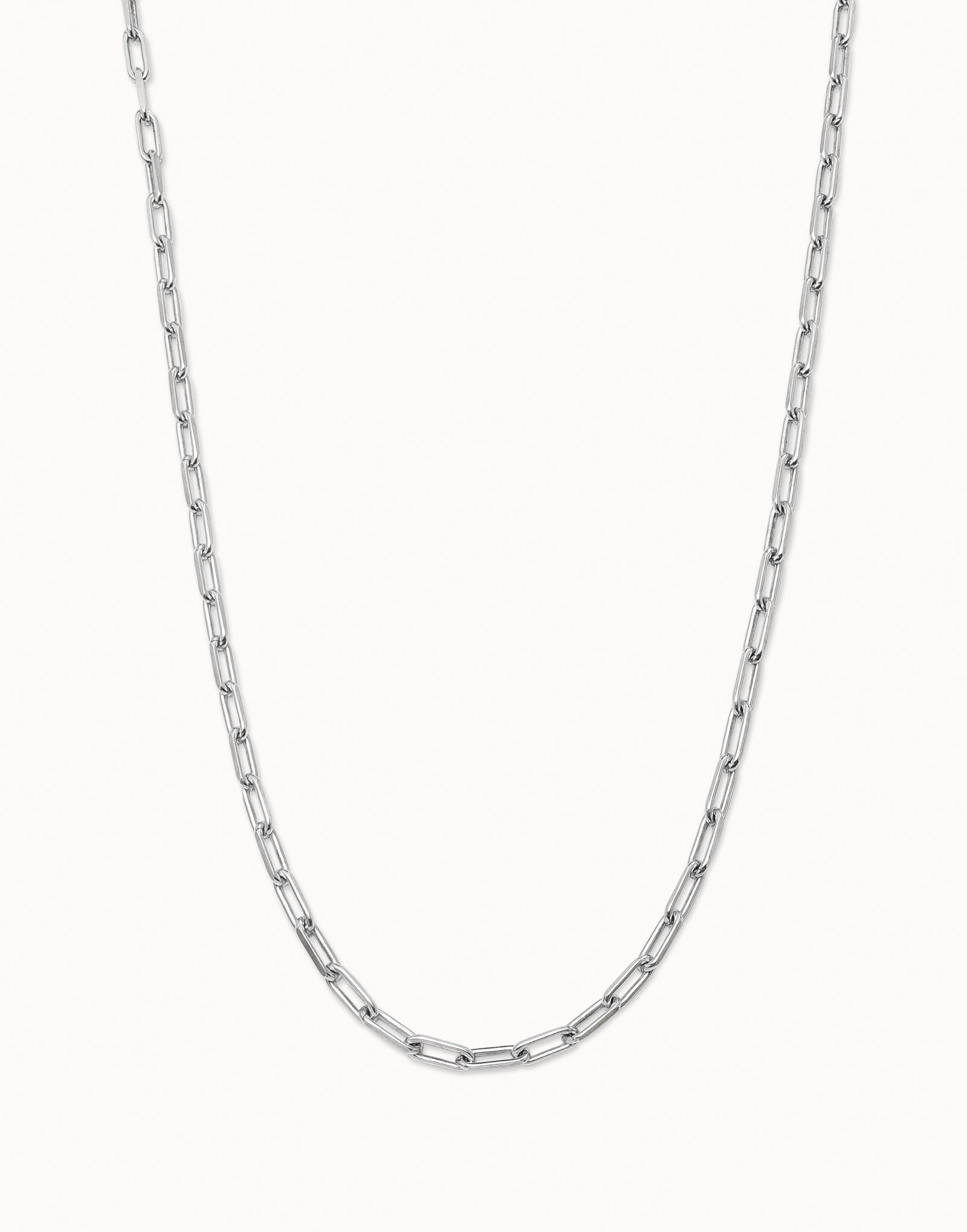 Long link chain charm necklace, Silver, large thumbnail