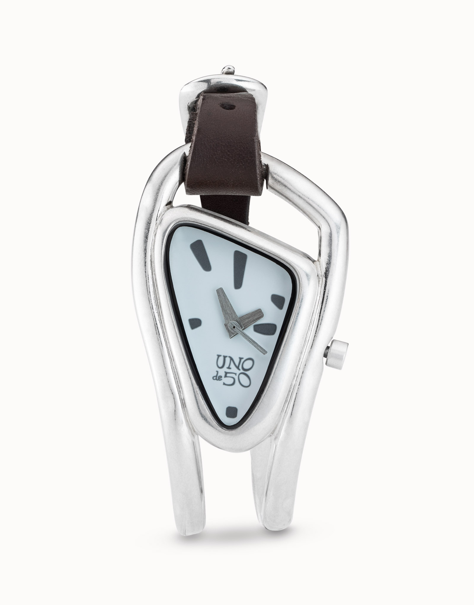 Silver-plated metal Unode50 watch for women with strap convertible into a bracelet, Silver, large thumbnail