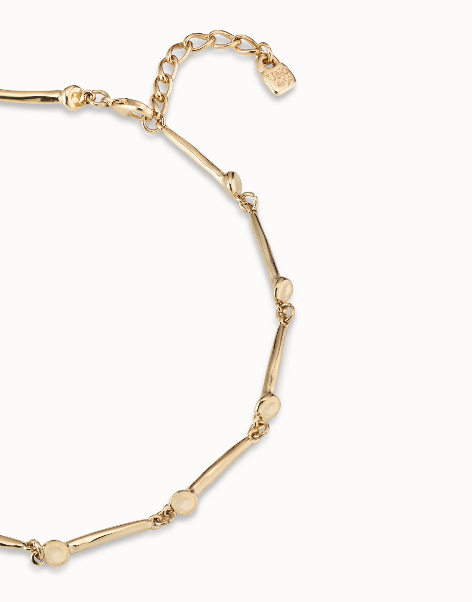 Short necklace with nail-shaped pieces, Golden, large thumbnail