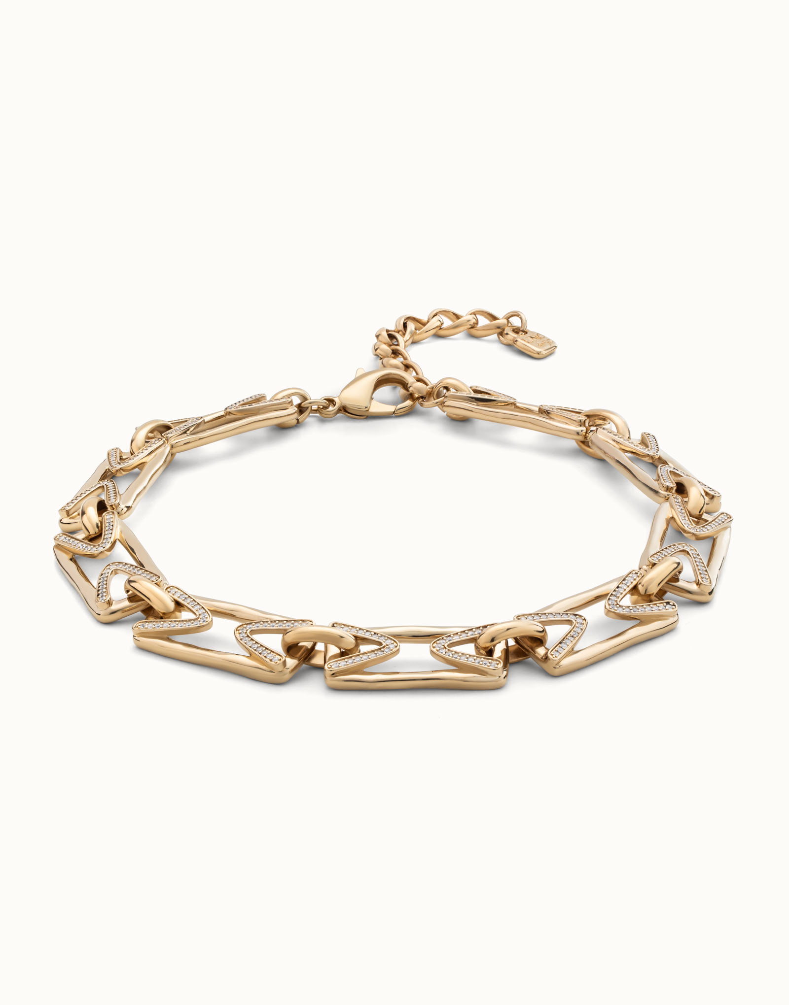 Multi strand chain necklace with topaz, Golden, large thumbnail
