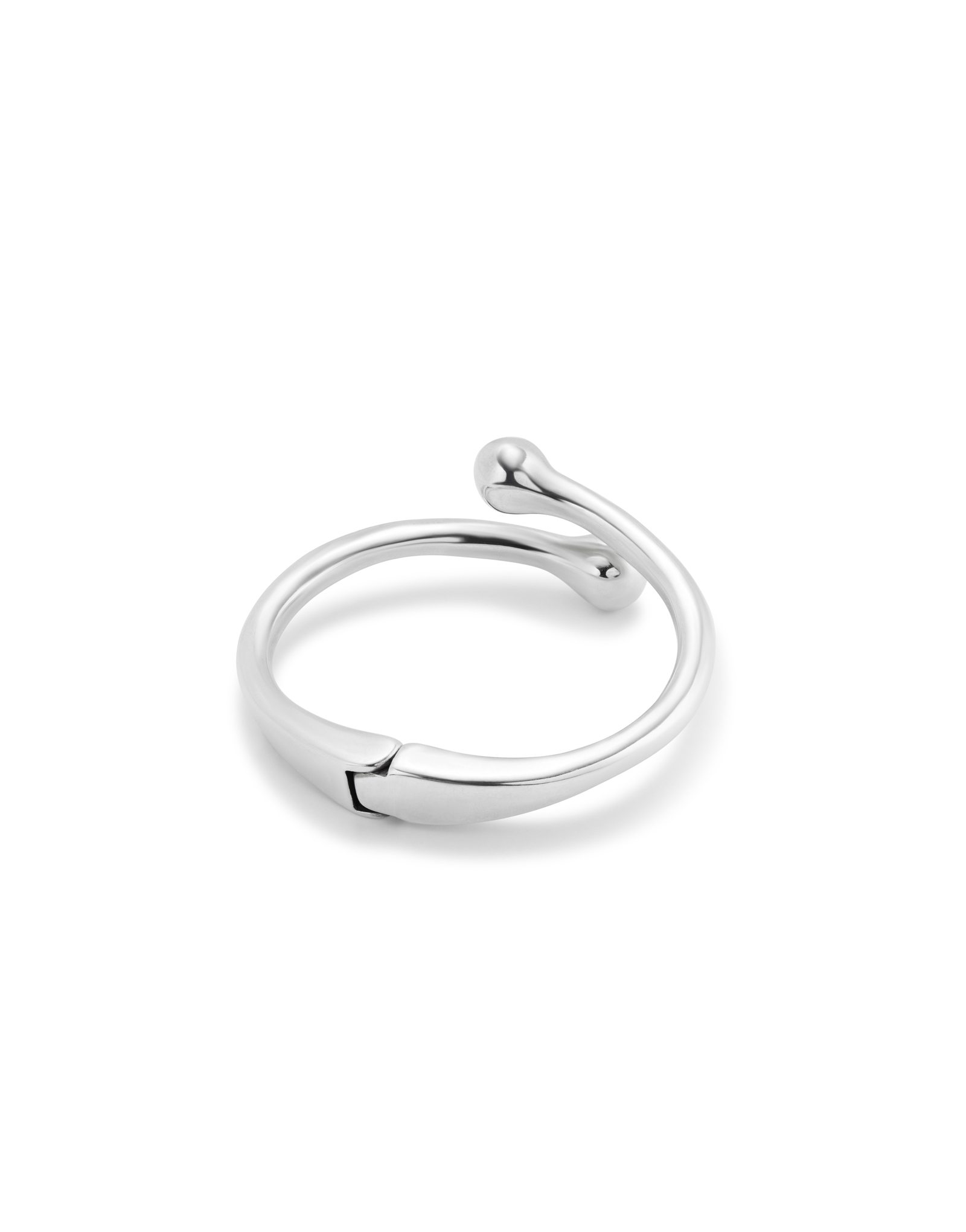 Bangle bracelet with inner spring, Silver, large thumbnail