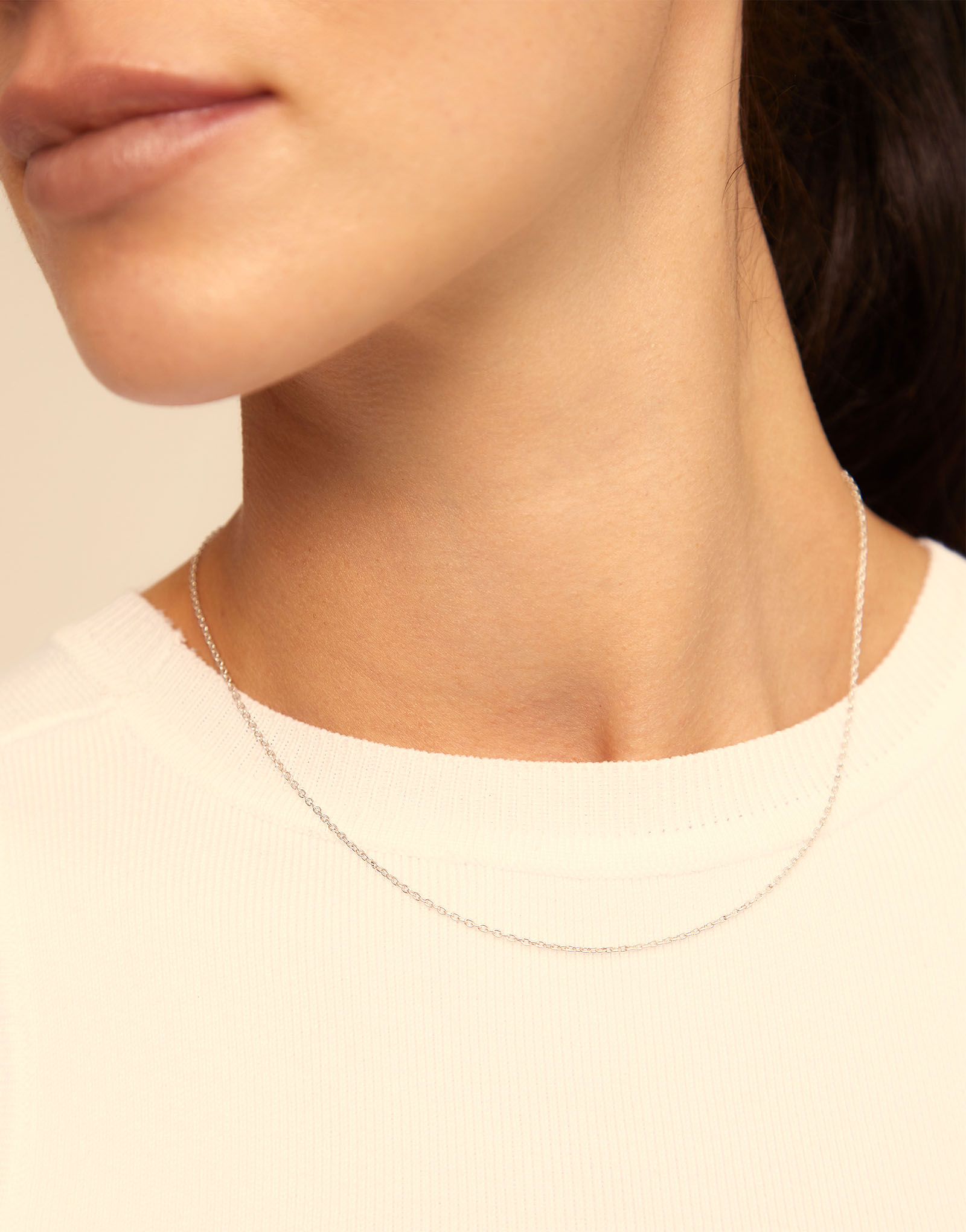 Short chain charm necklace, Silver, large thumbnail