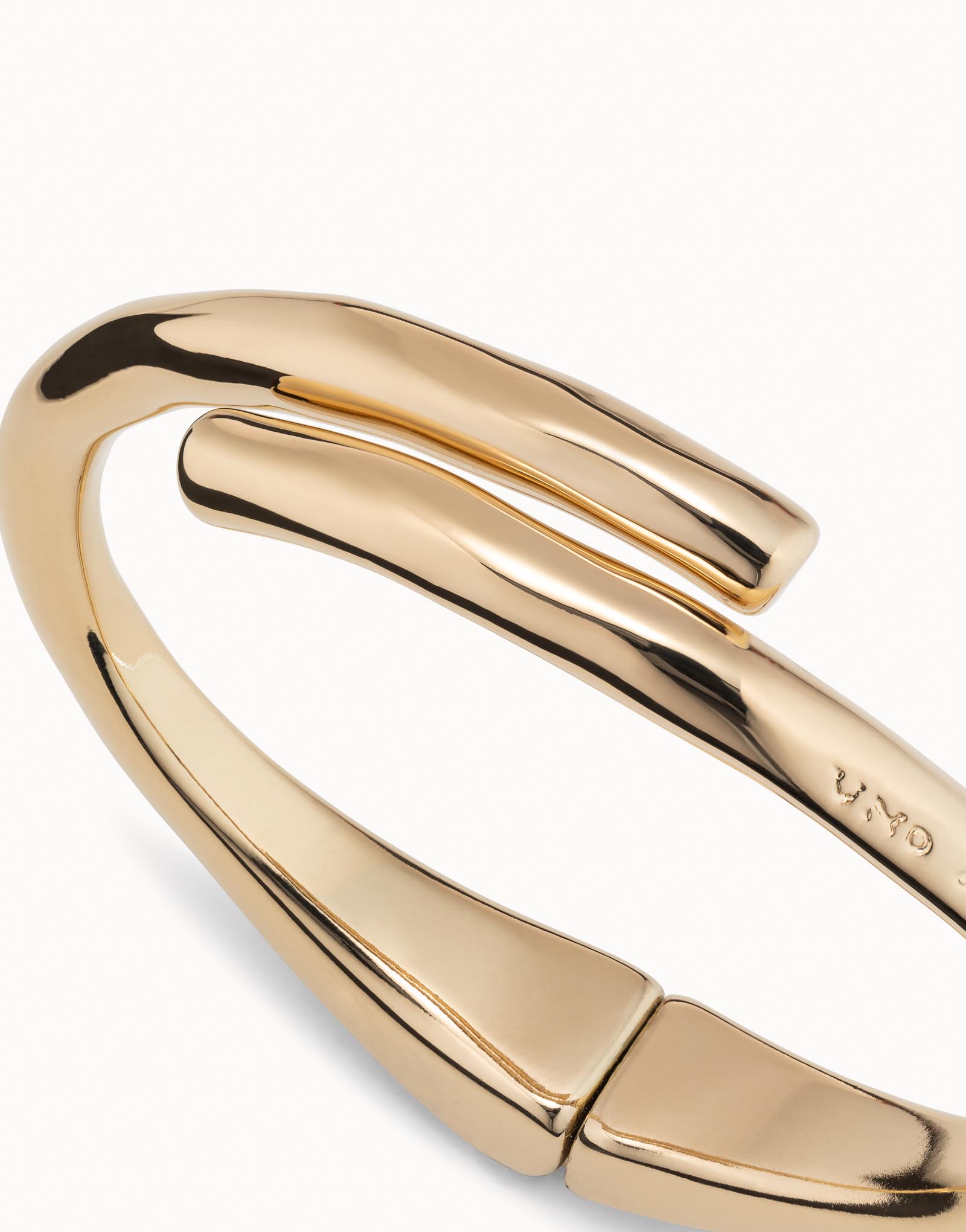 Tubular shaped bangle bracelet, Golden, large thumbnail