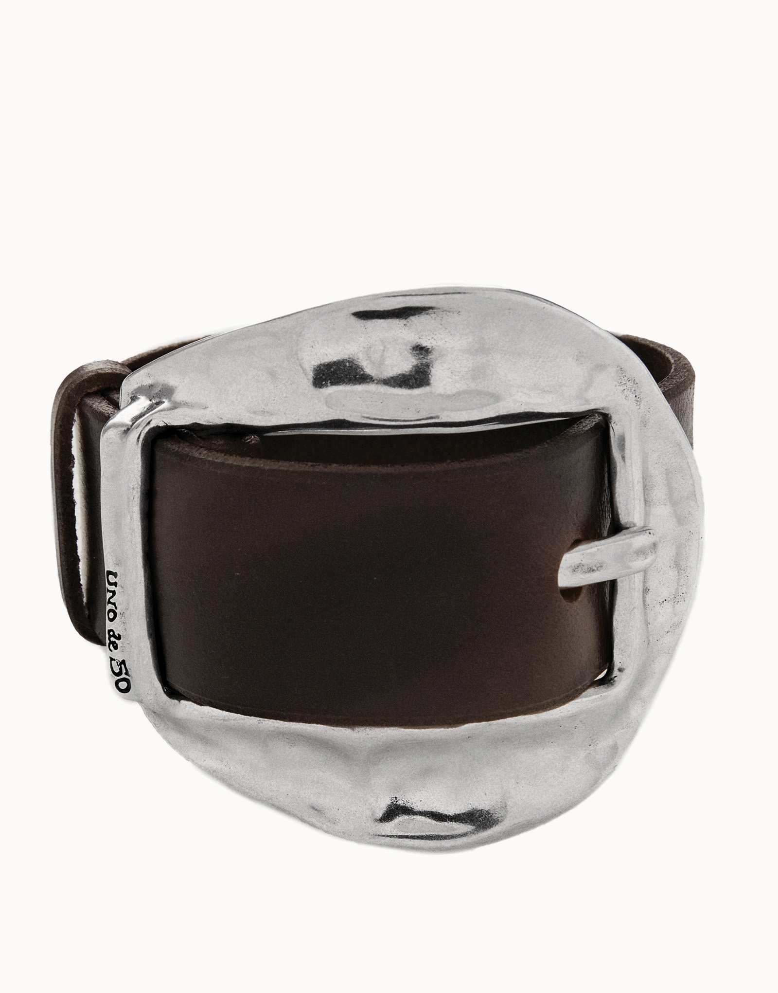 Leather bracelet, Silver, large thumbnail