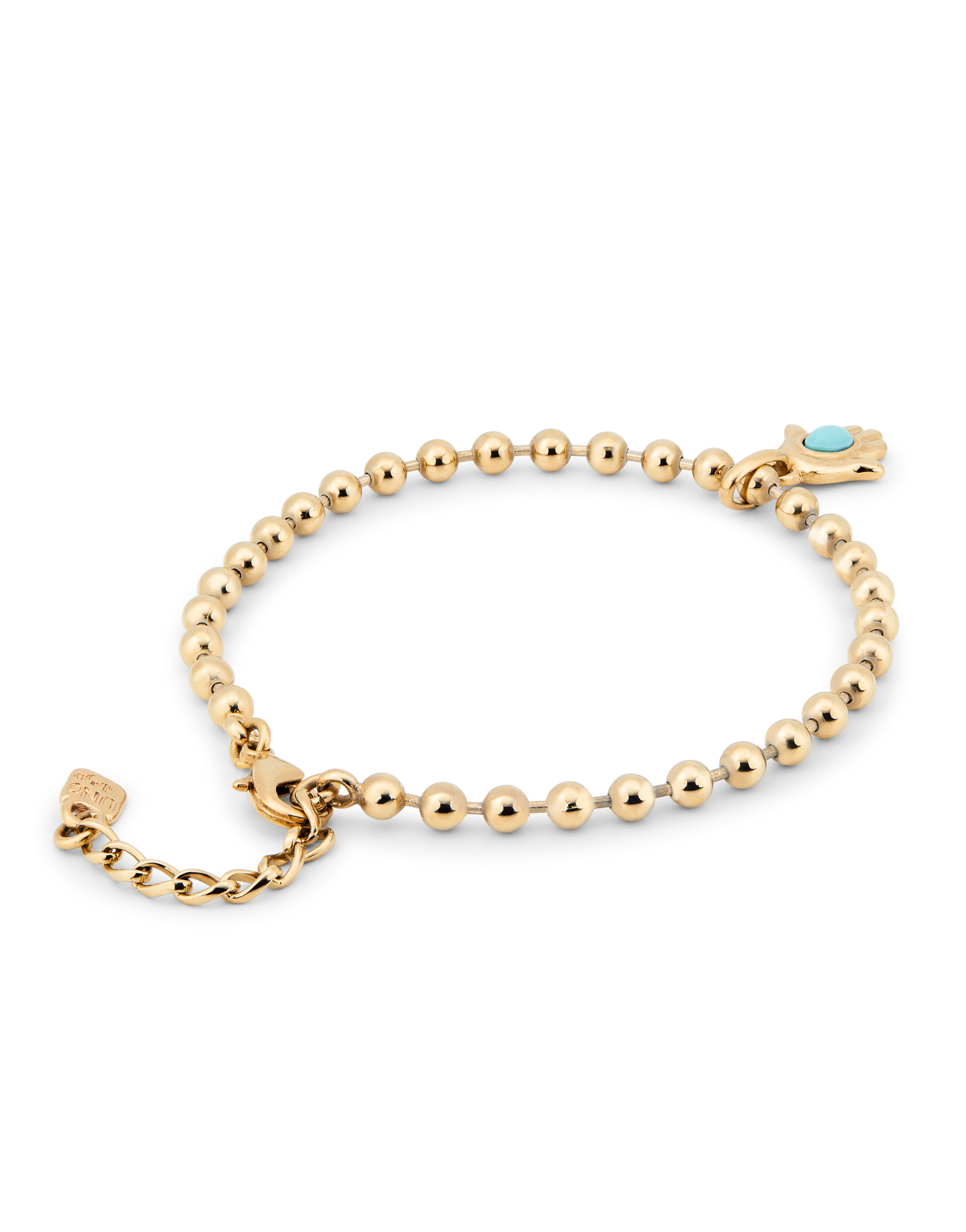 Beaded charm anklet, Golden, large thumbnail