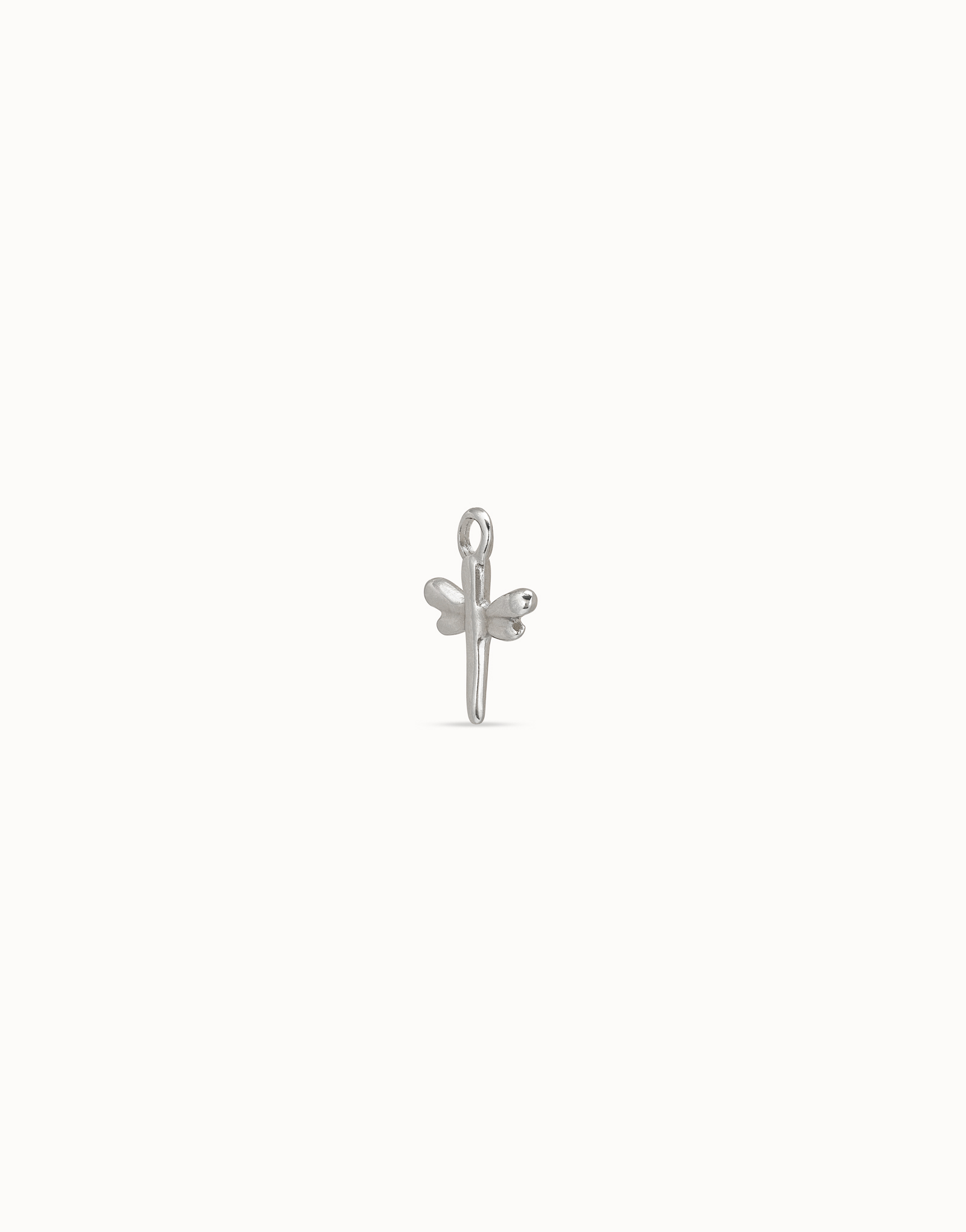 Dragonfly Single Hoop Charm, Silver, large thumbnail