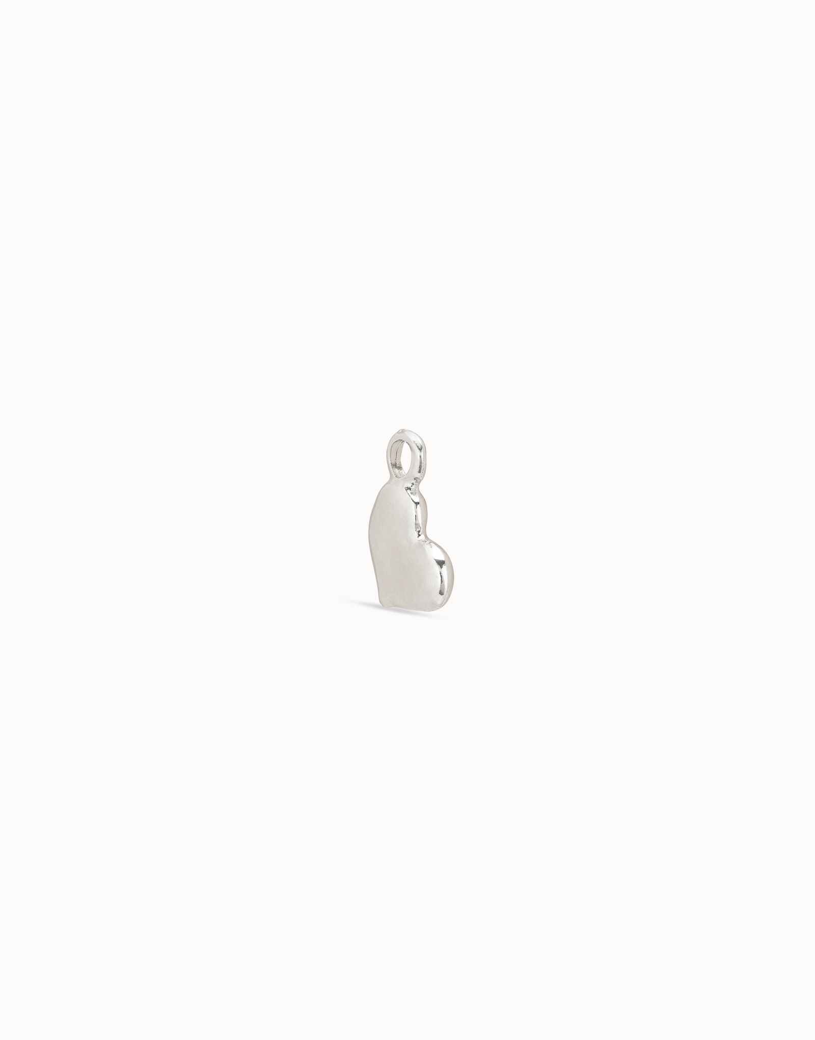 Heart  Single Hoop Charm, Silver, large thumbnail