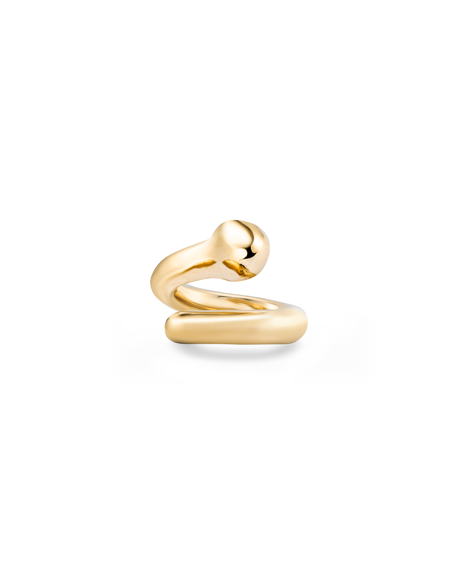 Open ring with a sphere, Golden, large thumbnail