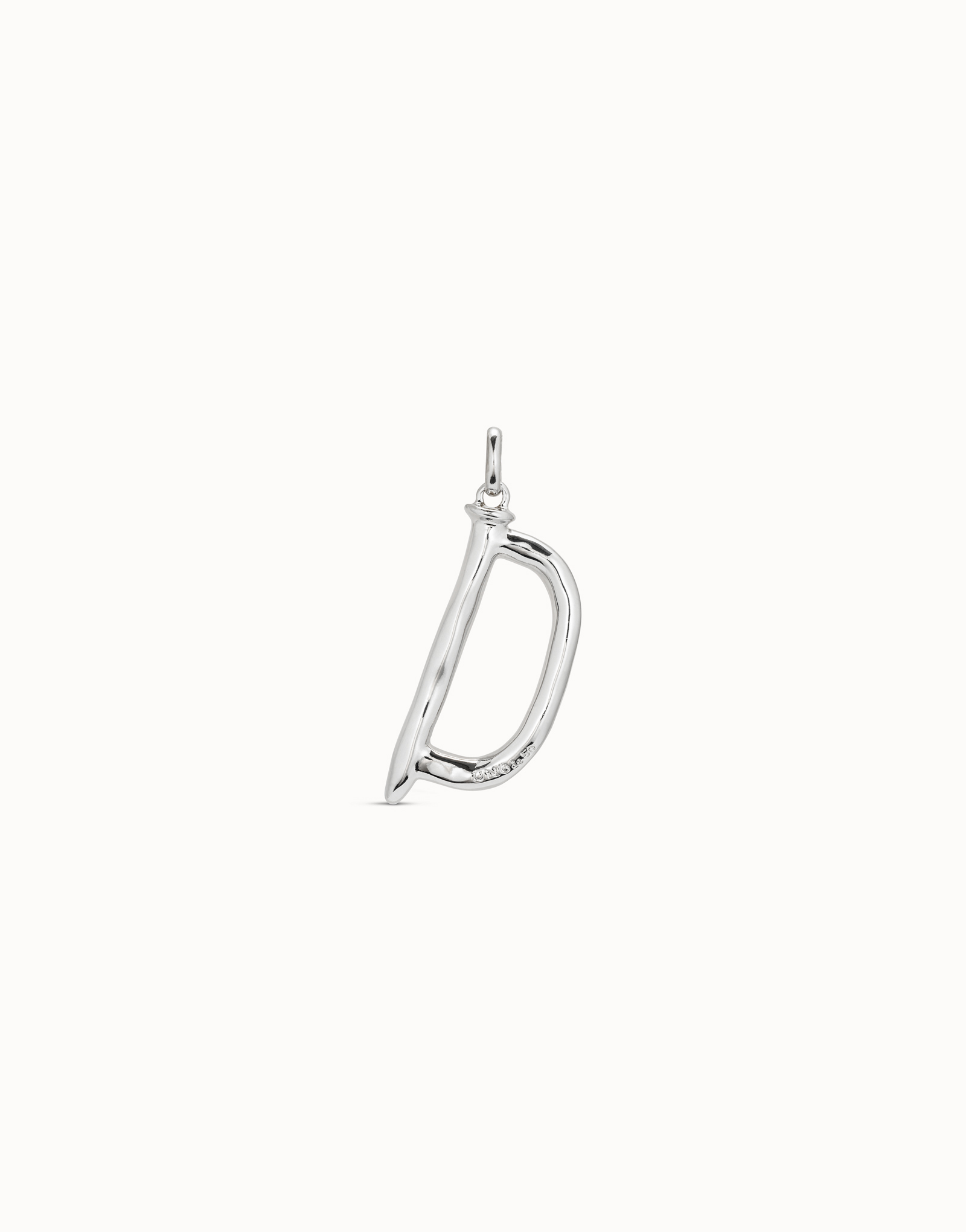Large D initial charm, Silver, large thumbnail