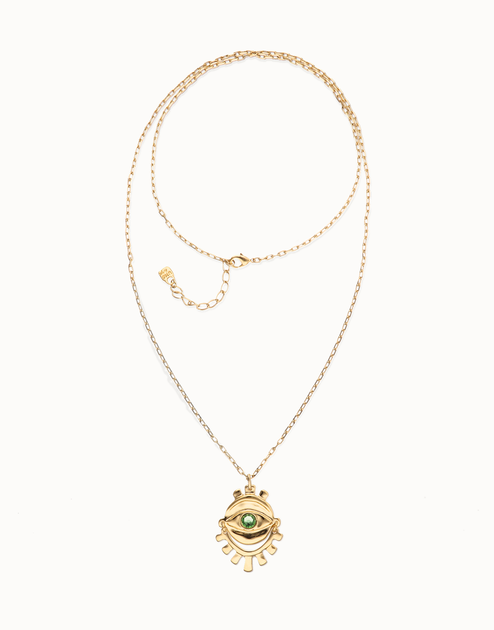 Multi strand chain necklace with an eye, Golden, large thumbnail