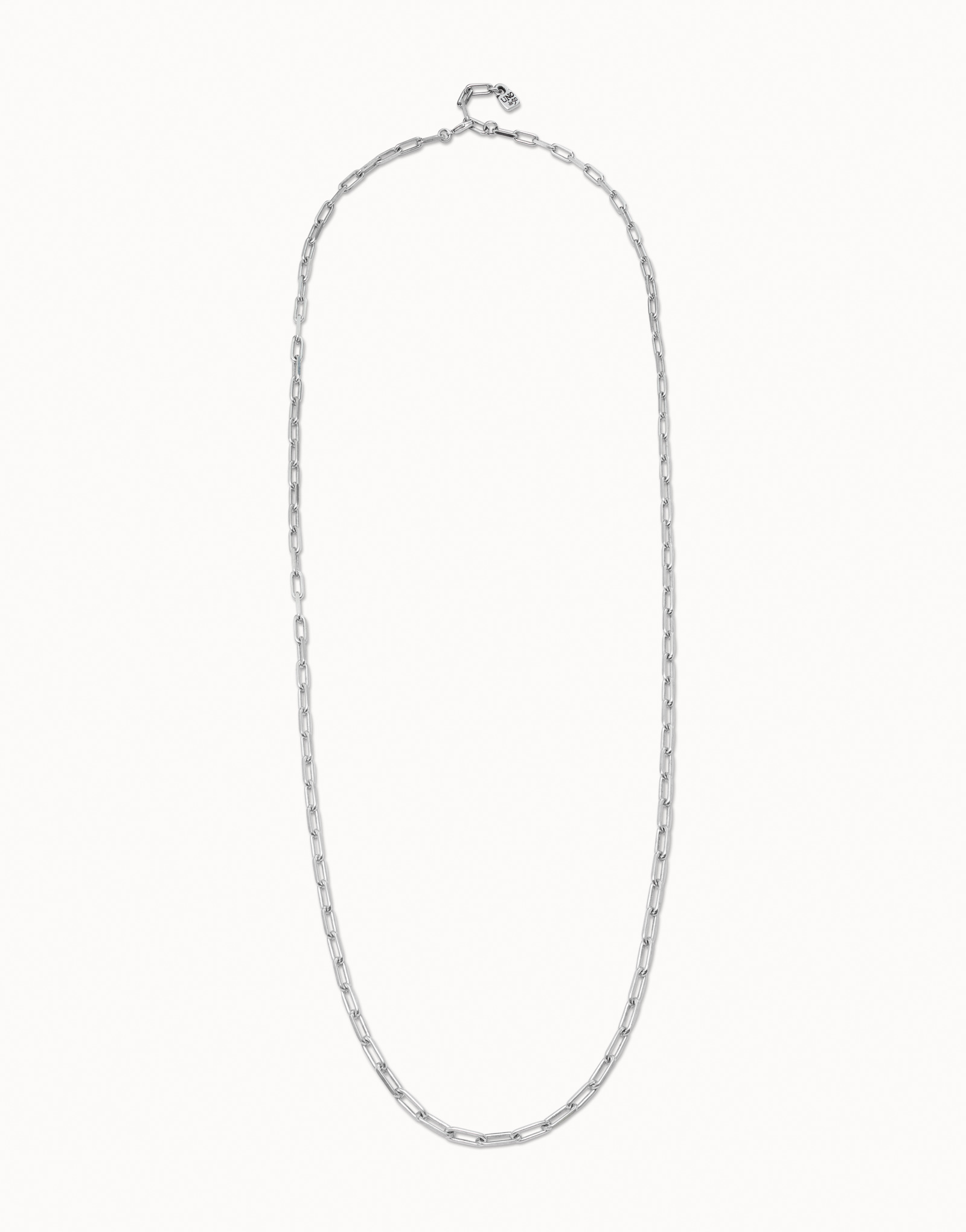 Long link chain charm necklace, Silver, large thumbnail