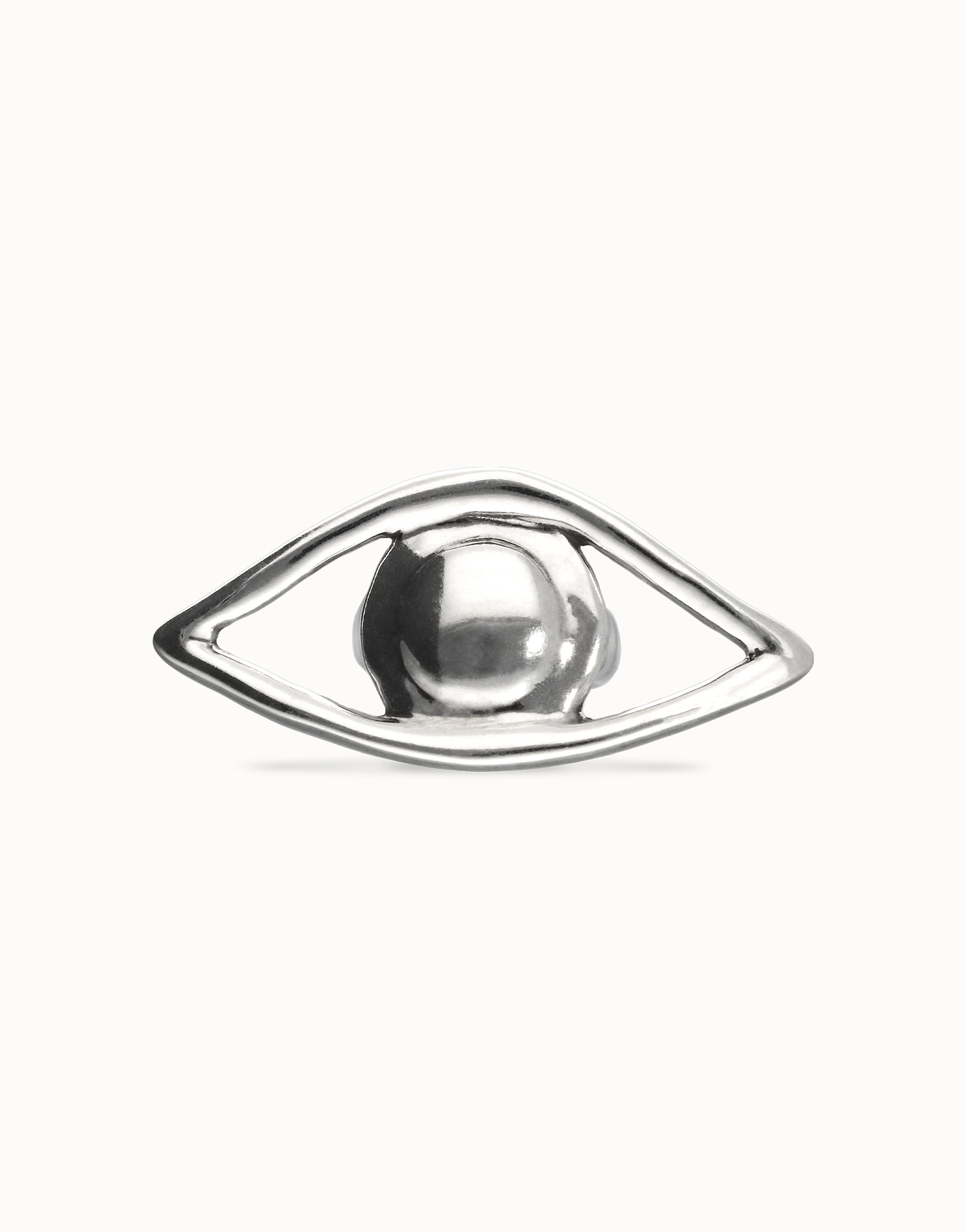 Big eye-shaped ring, Silver, large thumbnail