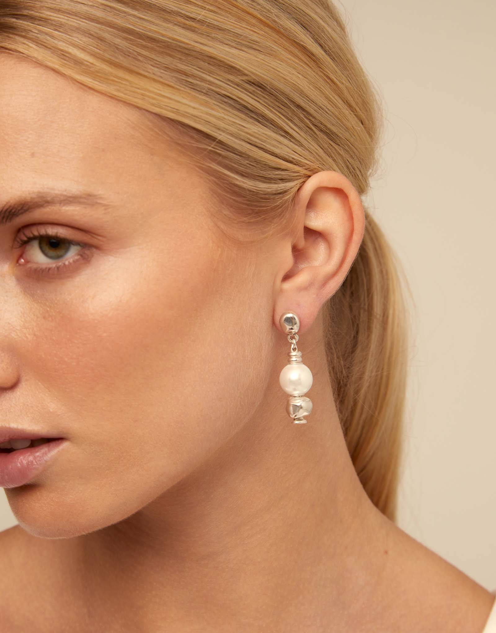 Boucles d'oreilles Moody, Argent, large thumbnail