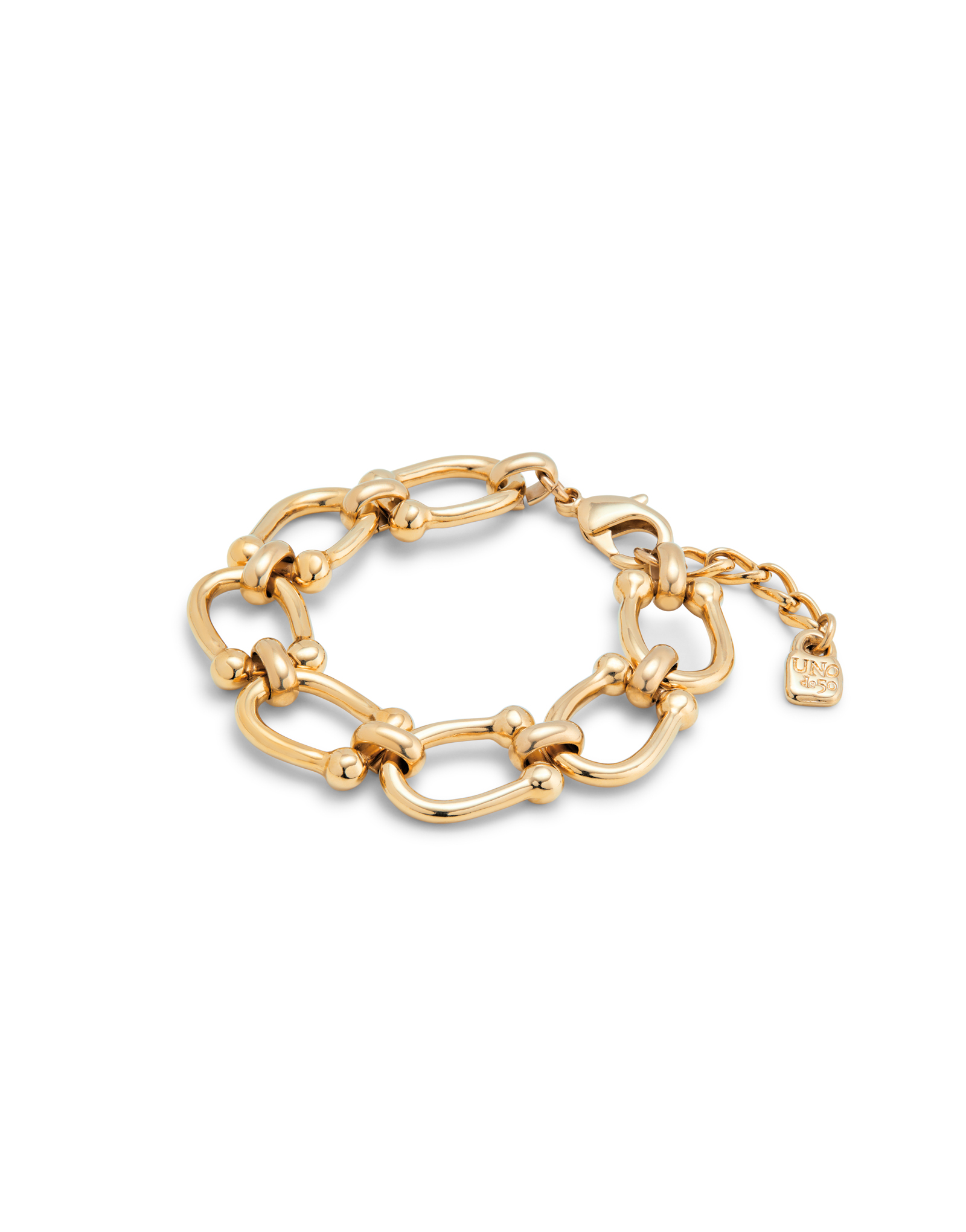 Medium oval link chain bracelet, Golden, large thumbnail