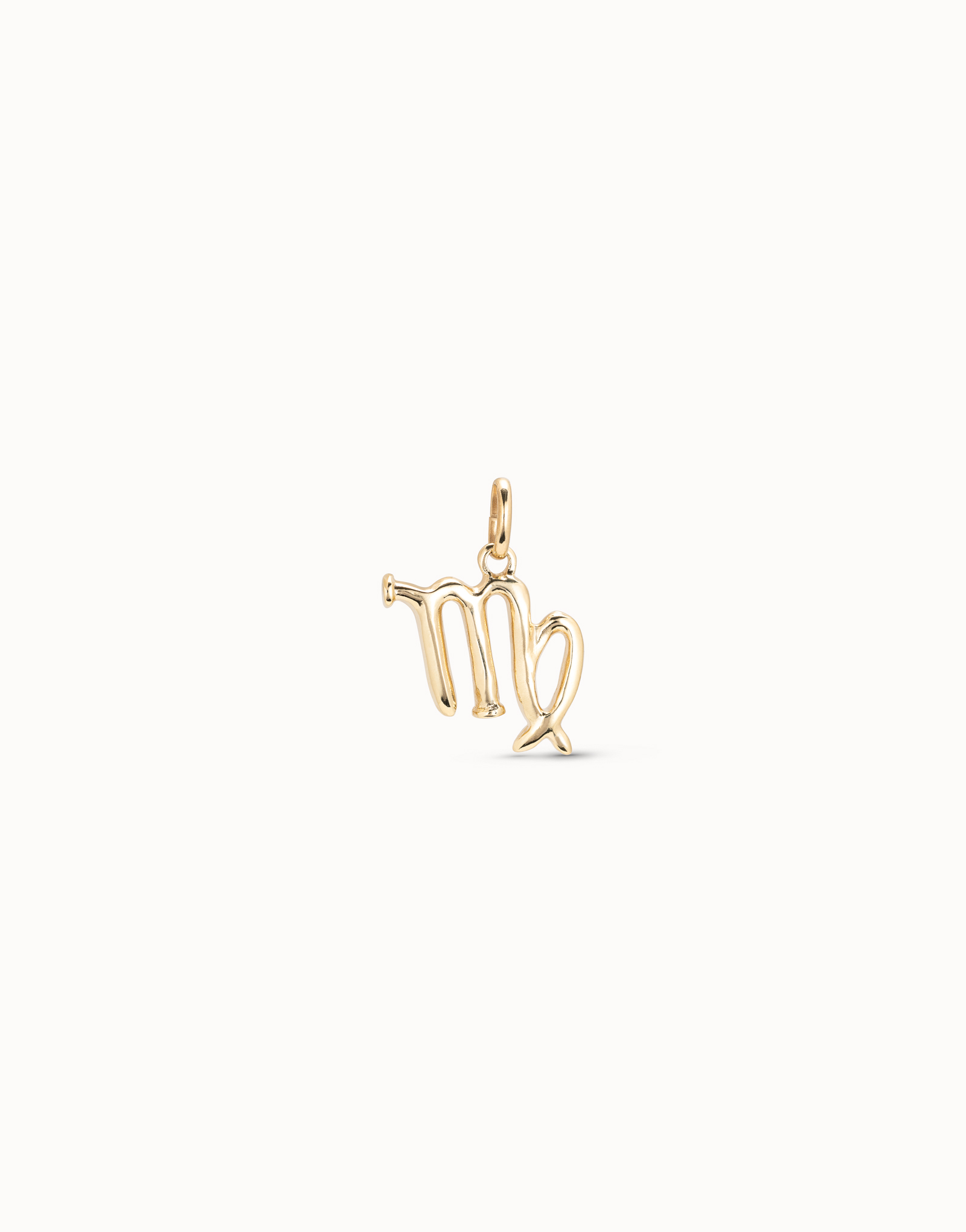 Charm bañado en oro de 18k con forma de signo virgo, Dorado, large thumbnail