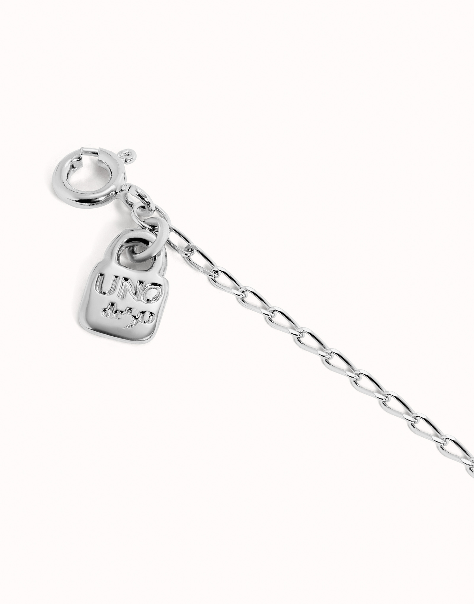 Link chain charm necklace, Silver, large thumbnail