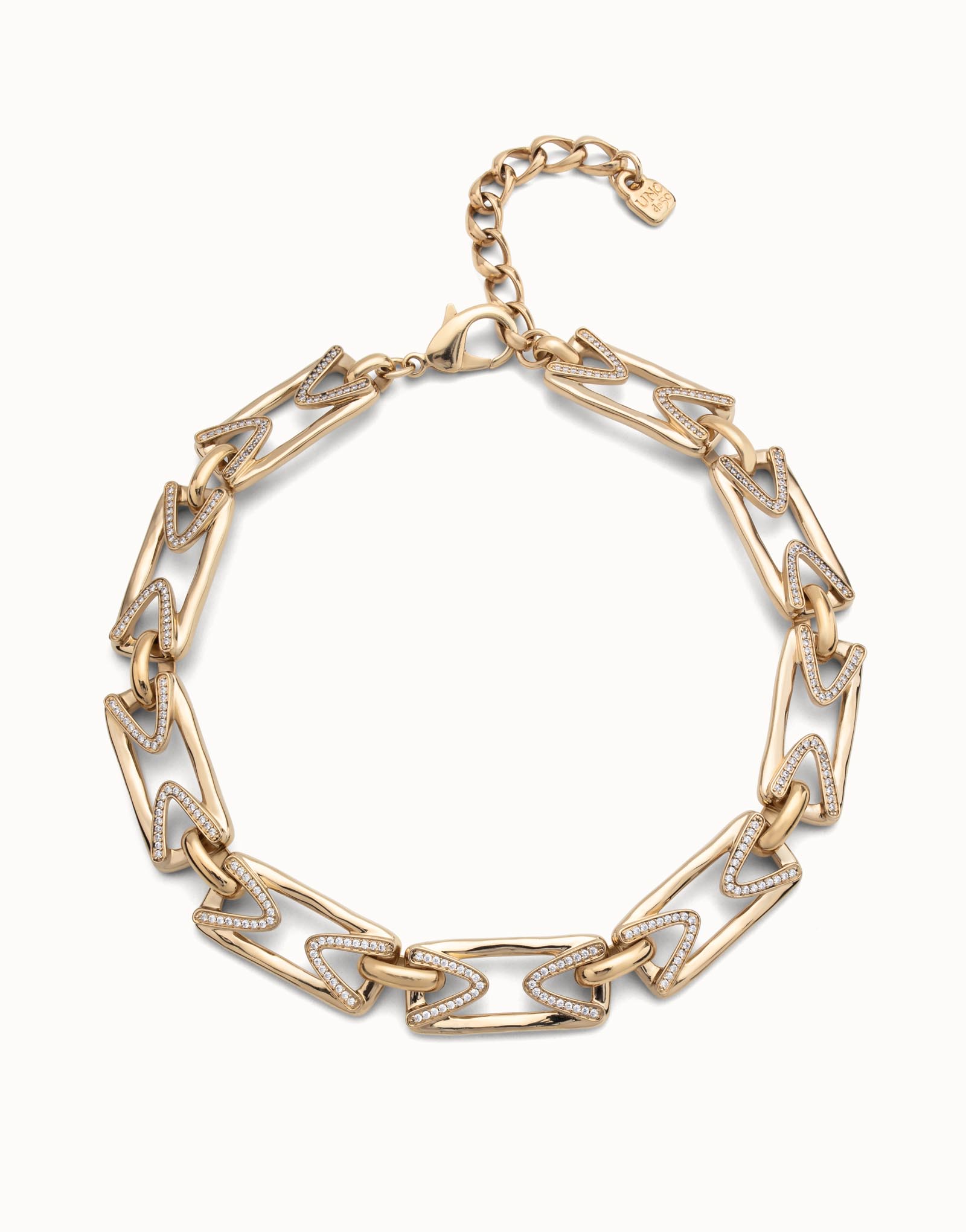 Multi strand chain necklace with topaz, Golden, large thumbnail