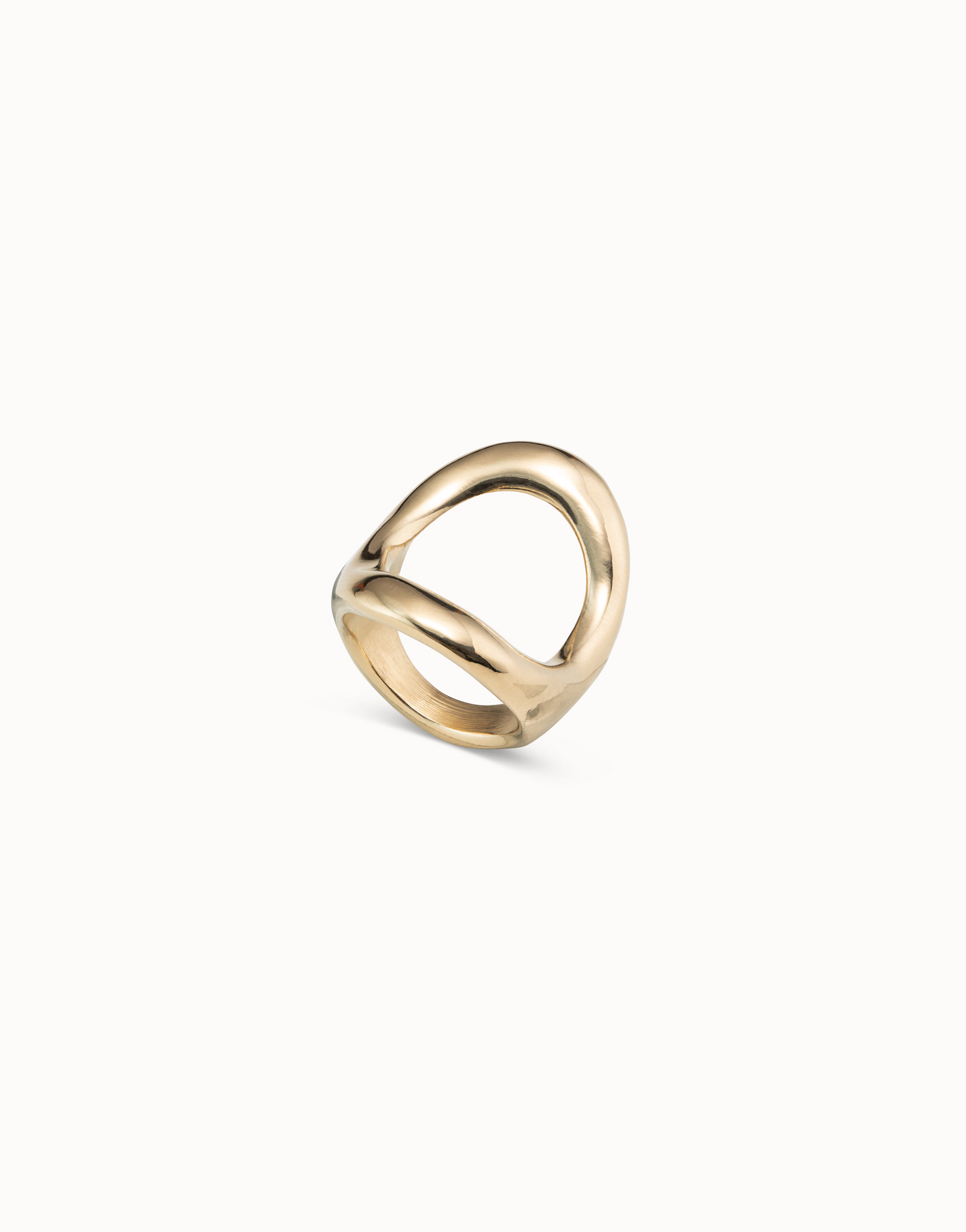 Ring with large central oval, Golden, large thumbnail