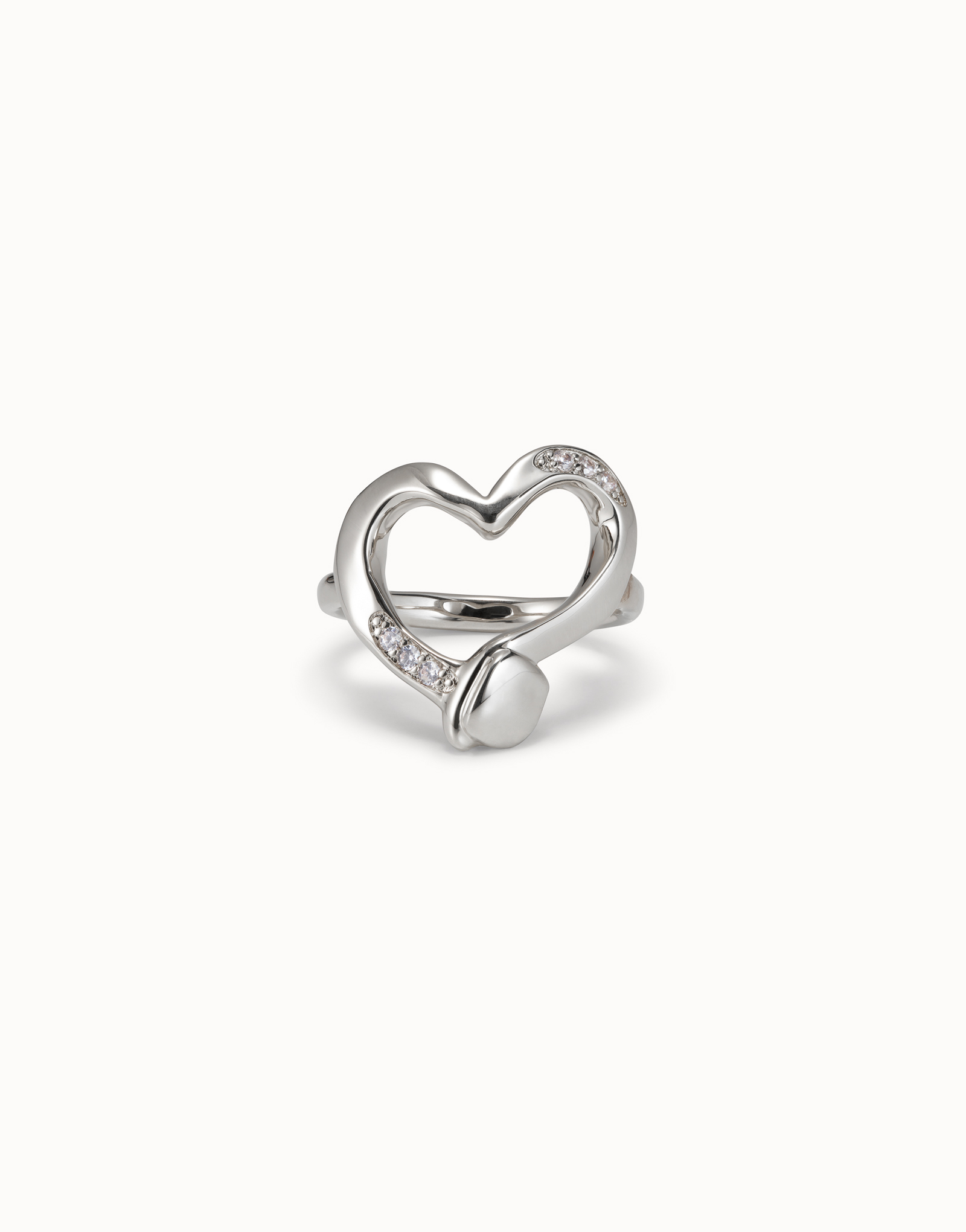 Heart shape ring, Silver, large thumbnail