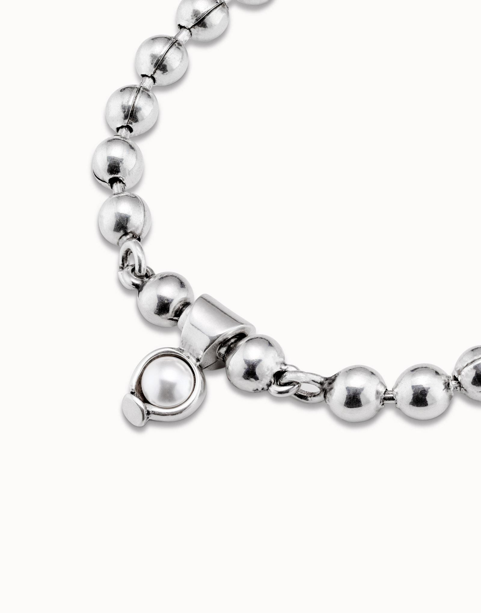 Beaded charm bracelet, Silver, large thumbnail